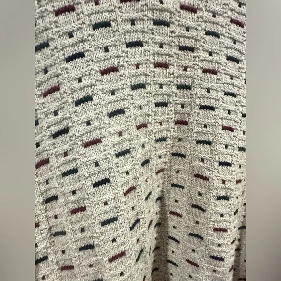 90s Vintage Pattern Chunky Ragg Sweater - 85% Cotton Thick Slouch Knit -NWT- XL - Picture 2 of 5